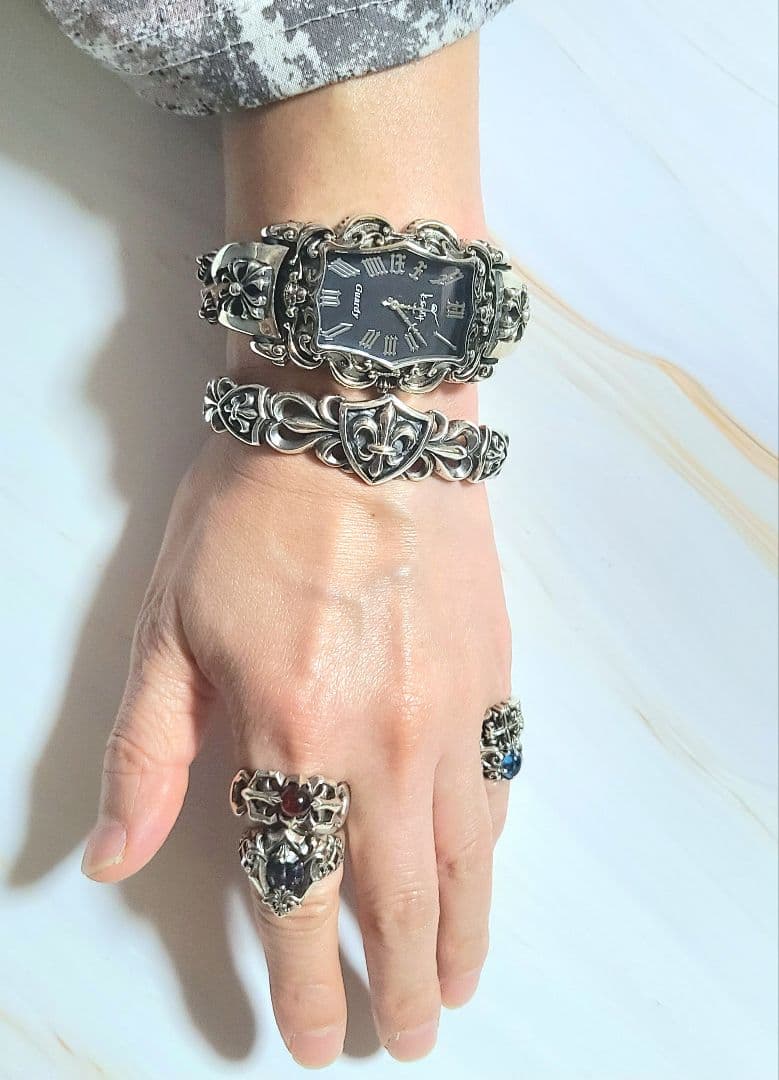 新品定価23,100円 美品 シルバー925 バングル フレア リリー