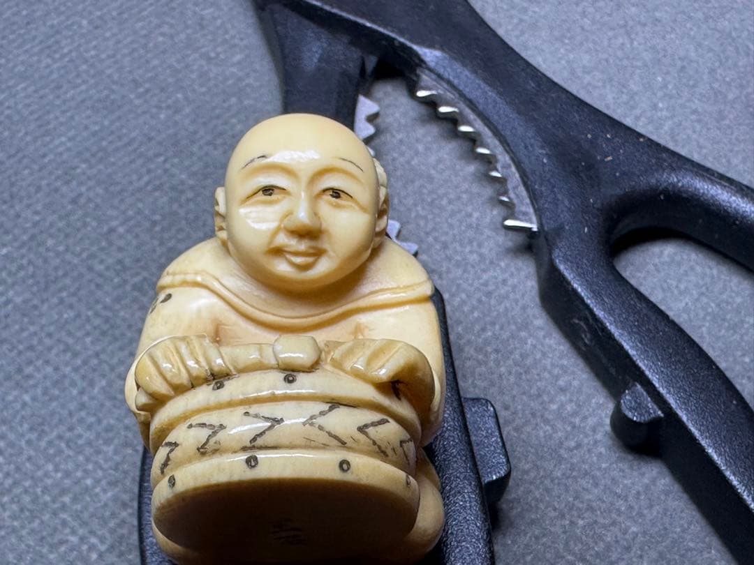 極上　根付　唐子　和装小物　美術品　 置物　彫刻 細密細工　骨董　アンティーク