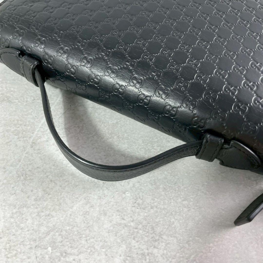 ヌコ✨ GUCCI オーガナイザー 長財布 2室 レザー 黒 マイクロGG