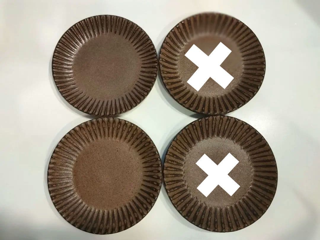 小澤基晴　ブロンズ６寸リム皿　２点