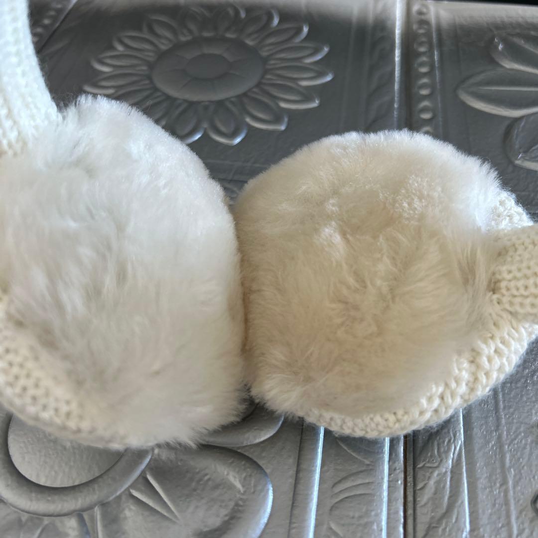 UGG アグ 耳あて イヤーマフ ホワイト ニット ボア