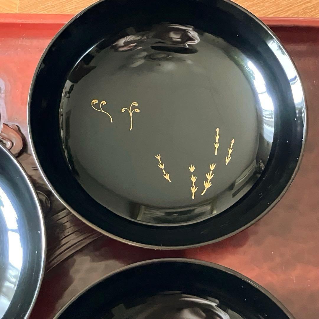 京漆器 煮物椀 鈴木雅也作 四季草花 不二煮物椀 五客