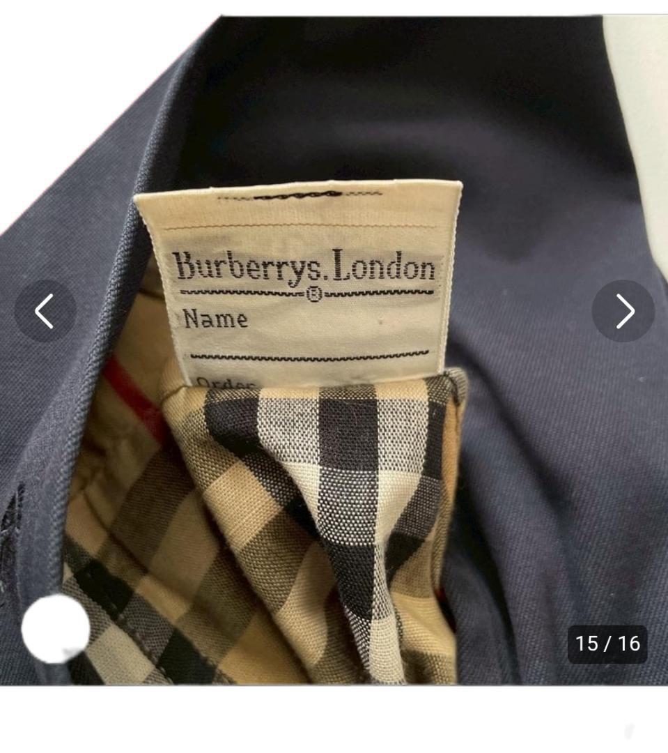 BURBERRYS London 英国製 濃紺ステンカラーコートノバチェック