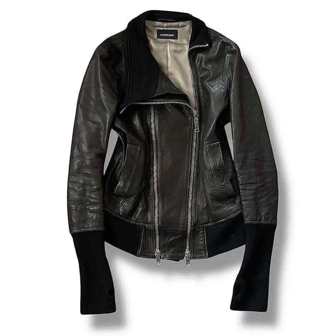 ジャケット・アウター 00s DEFORMATION GIMMICK LEATHER JACKET