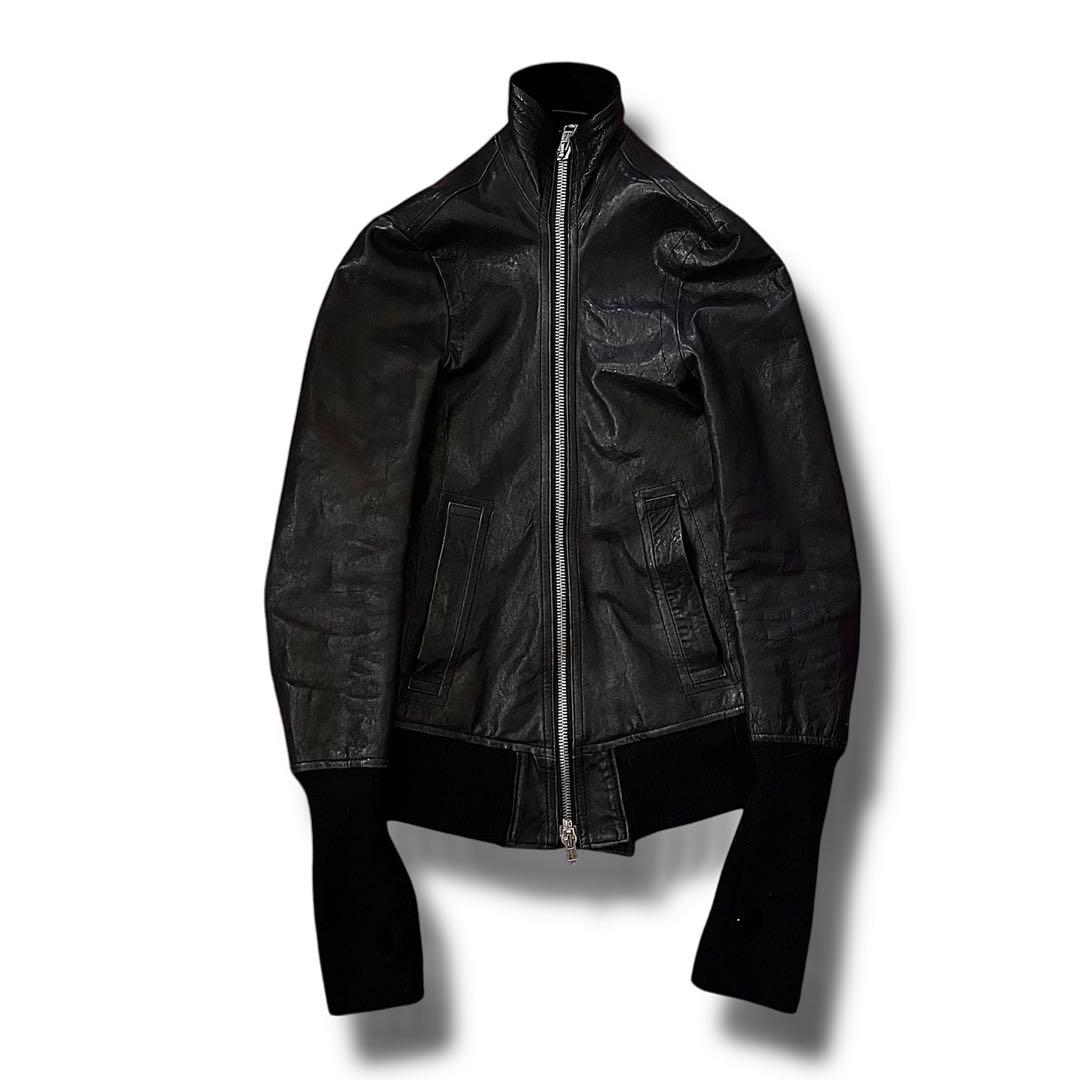 ジャケット・アウター 00s DEFORMATION GIMMICK LEATHER JACKET