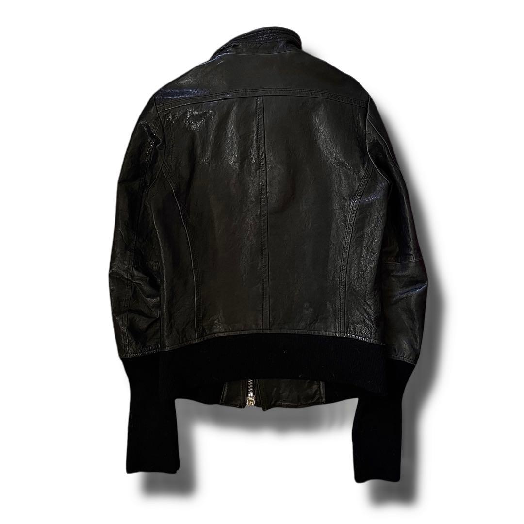 ジャケット・アウター 00s DEFORMATION GIMMICK LEATHER JACKET