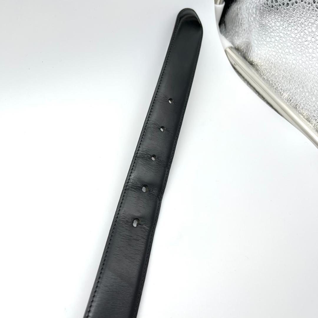 カルティエ ベルト マストライン ブラック ロゴ金具 ゴールド メンズ レザー