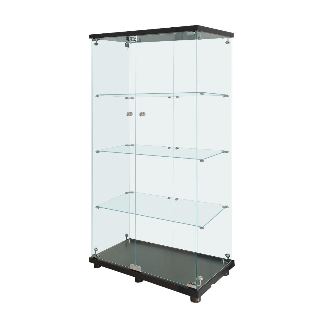 【新品】コレクションケース 4段ワイド 棚 ブラック ガラス フィギュアケース