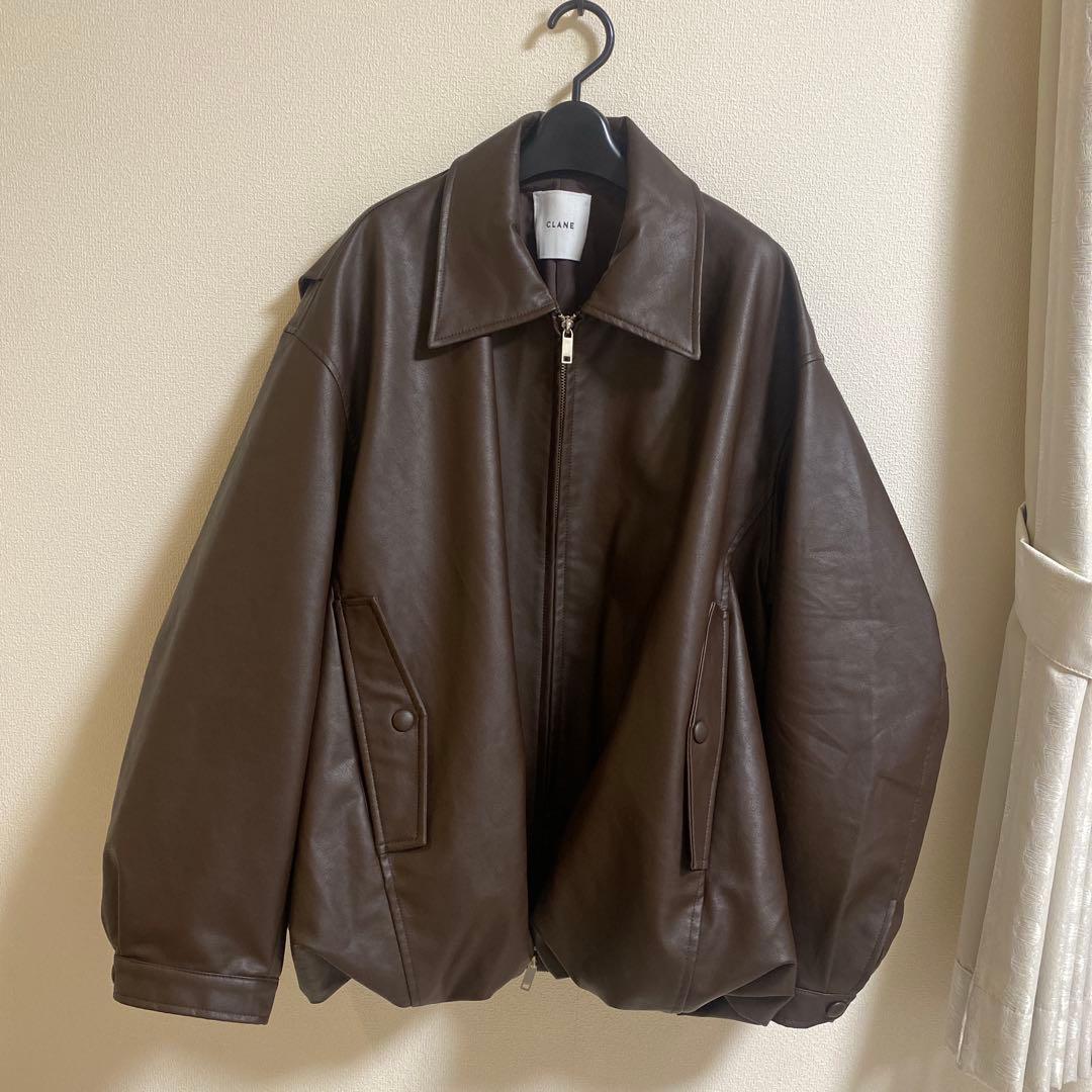 早い者勝ちCLANE FAKE LEATHER BALLOON JACKET