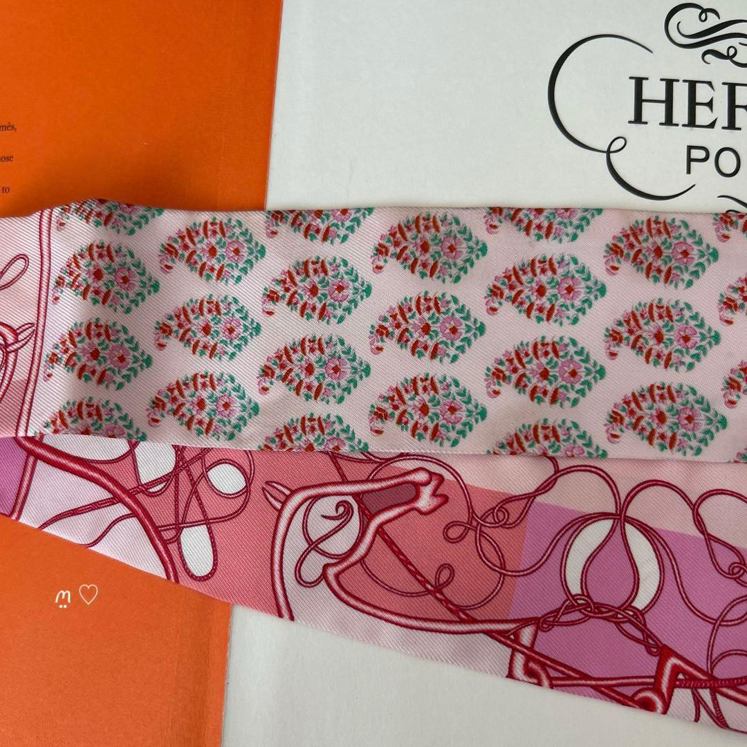 HERMES　エルメス　ツイリー　鞭ブロック　リボンシルクスカーフ　ホース　馬