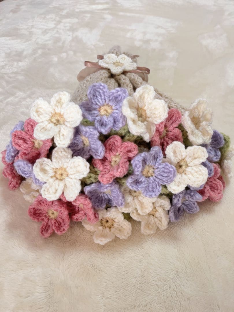 [midorin0918ページ]ブーケブランケット(アイボリー)