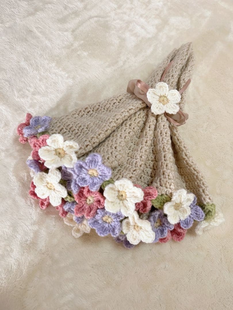 [midorin0918ページ]ブーケブランケット(アイボリー)