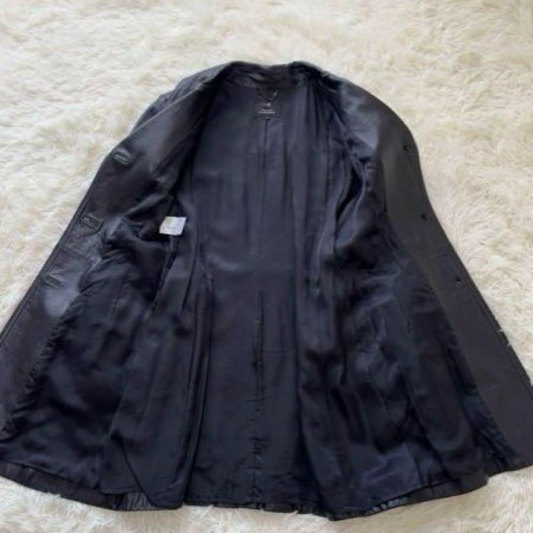 23区✨大きいサイズ　ラムレザーロングトレンチコート　ベルト　3XL