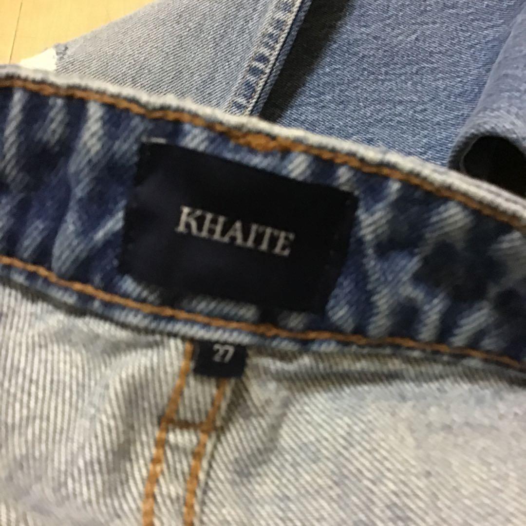 KHAITEブルーダメージデニムパンツ