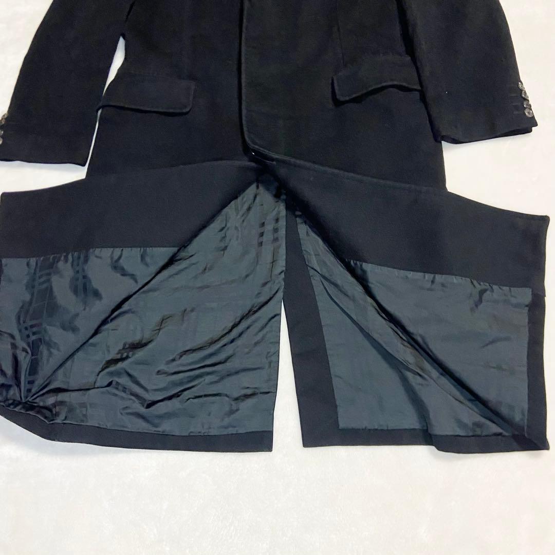 バーバリーロンドン チェスターコート ロング カシミヤ50アンゴラ50黒