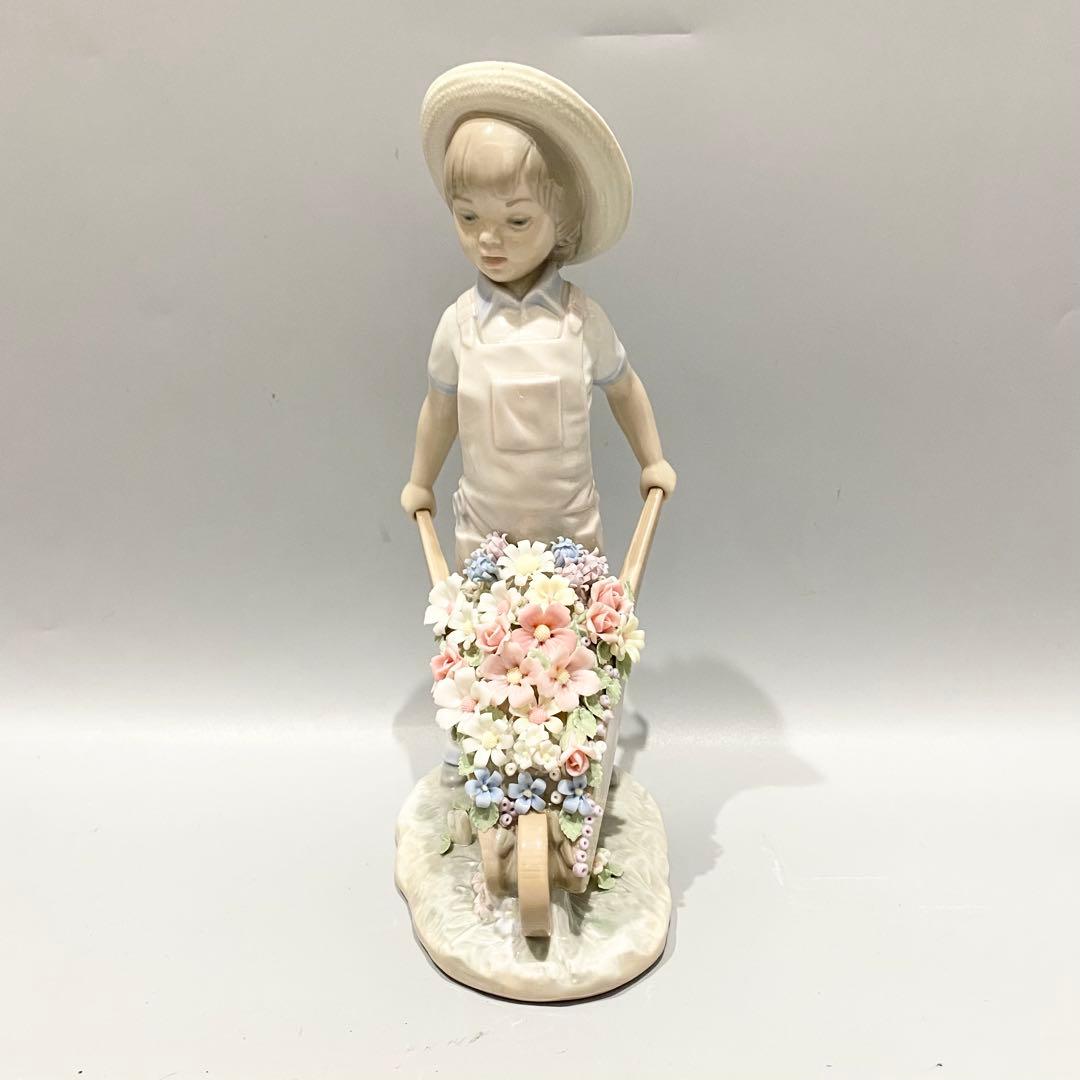 美品 LLADRO リヤドロ 花車 男の子 01283 インテリア 陶器人形