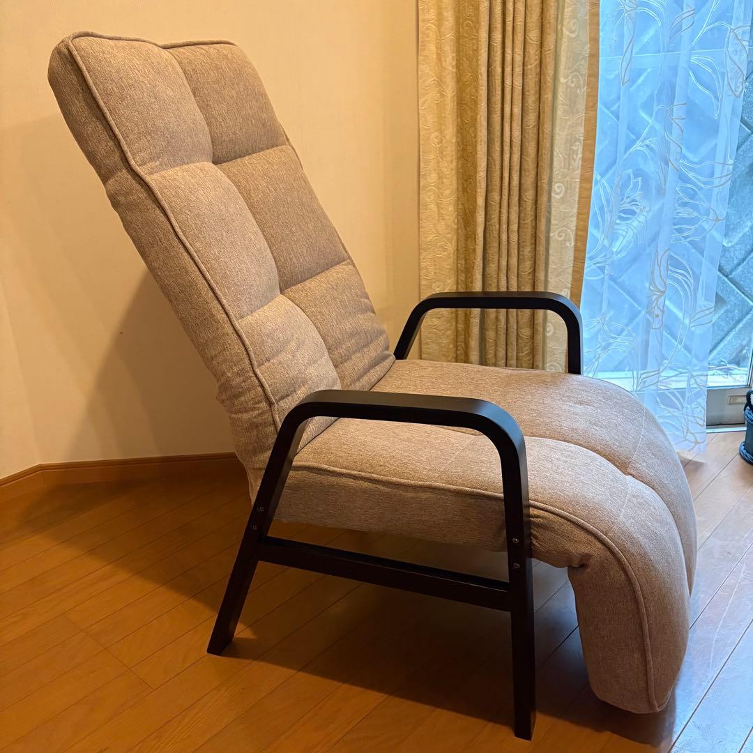 フットレスト付き高座椅子 KPHF-マルク　1人用　ブラウン