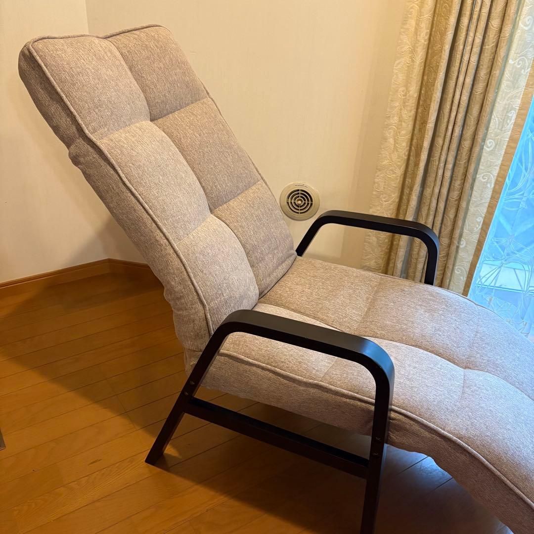 フットレスト付き高座椅子 KPHF-マルク　1人用　ブラウン