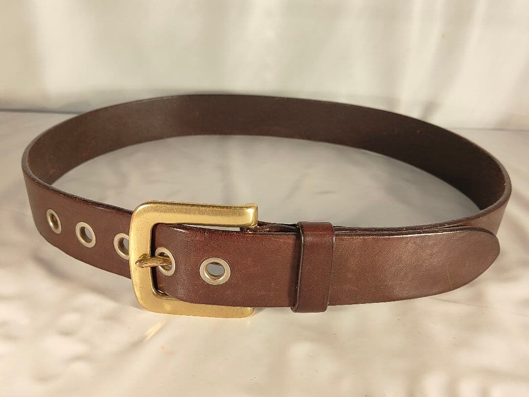 【美品】J&M DAVIDSON イタリア製 高級ドレスベルト 厚本革/正規品