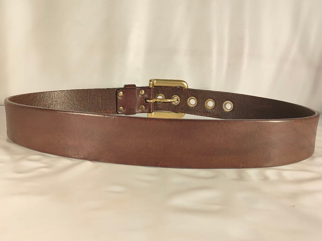 【美品】J&M DAVIDSON イタリア製 高級ドレスベルト 厚本革/正規品