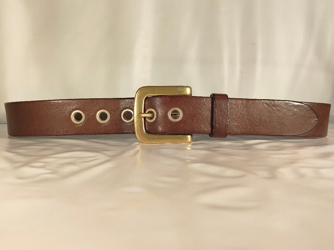 【美品】J&M DAVIDSON イタリア製 高級ドレスベルト 厚本革/正規品