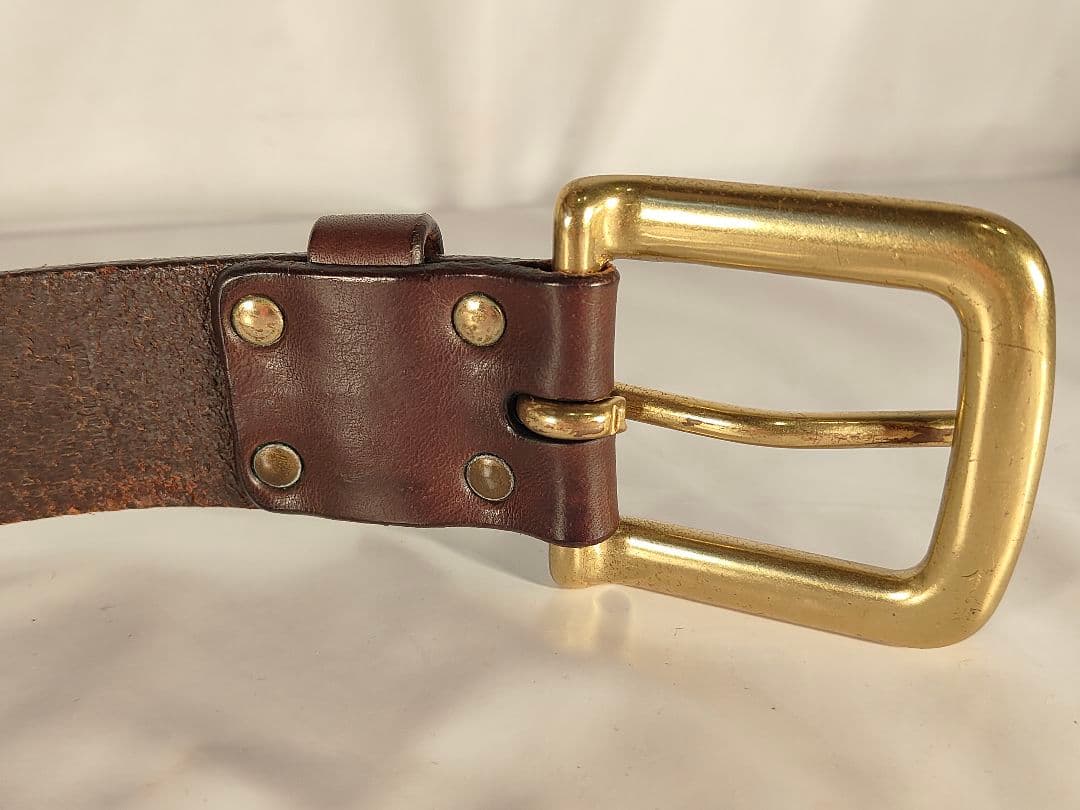 【美品】J&M DAVIDSON イタリア製 高級ドレスベルト 厚本革/正規品