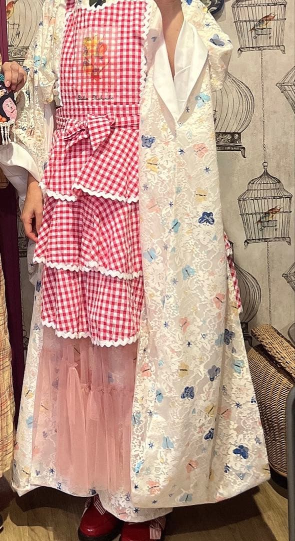 レース着物　振袖　小紋調　蝶々