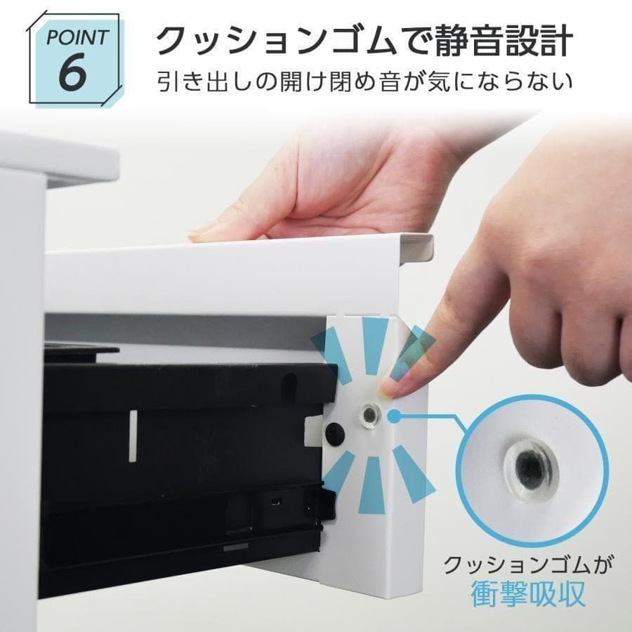 オフィスワゴン幅40 鍵付き 完成品 3段 キャスター付き ブラック 2851