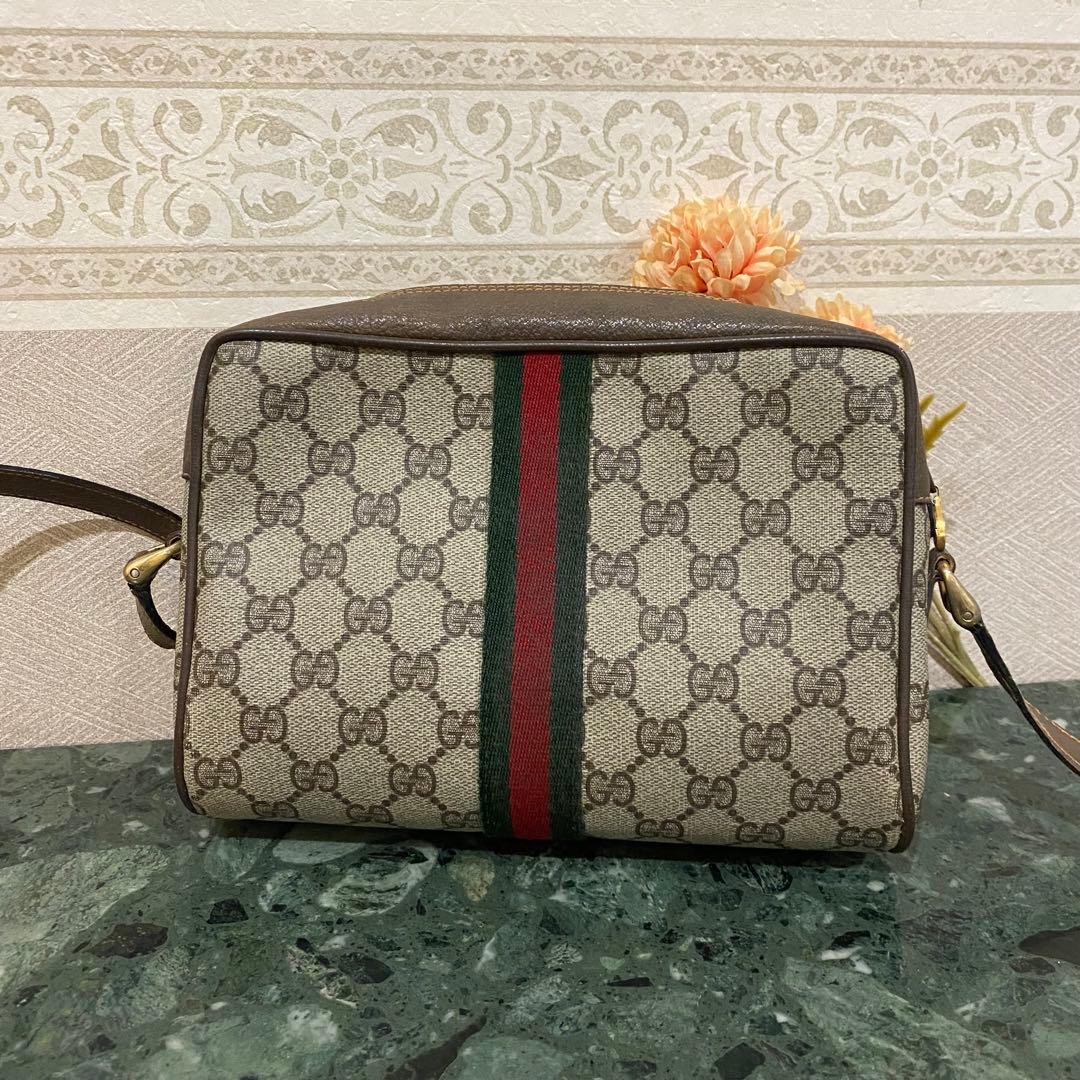 希少 80'S OLD GUCCI シェリーライン ショルダーバッグ GG