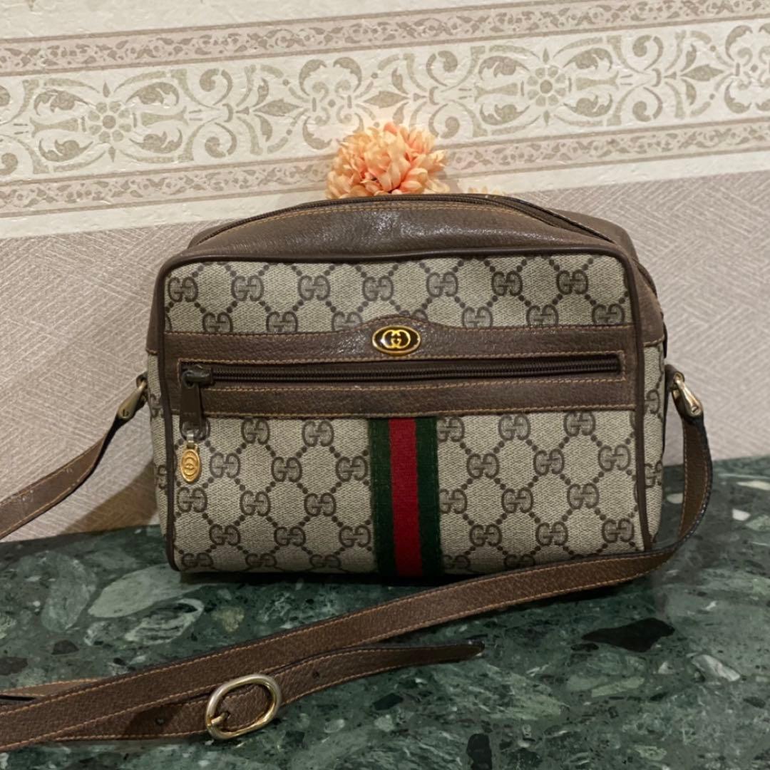 希少 80'S OLD GUCCI シェリーライン ショルダーバッグ GG