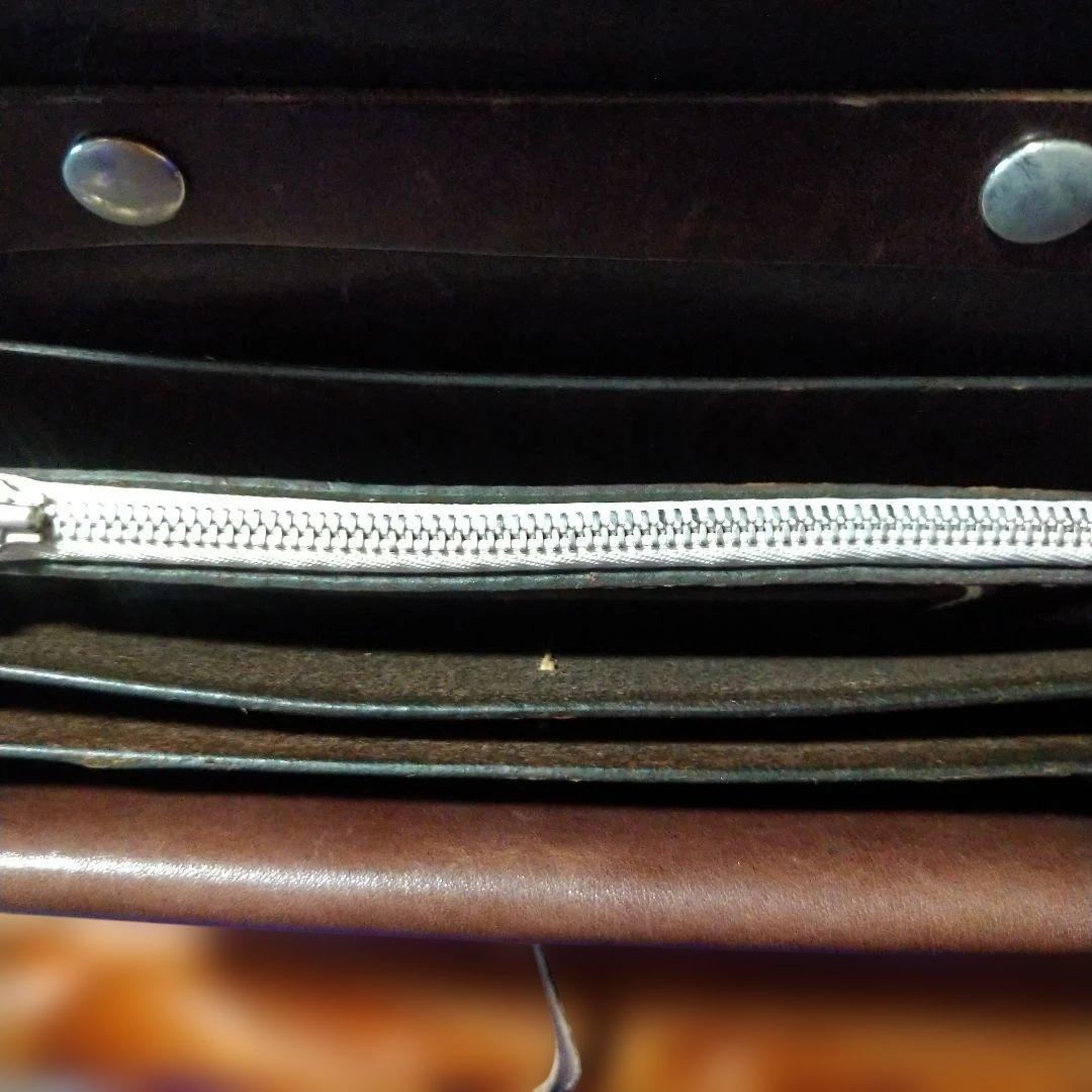 ラッキージョン　ブラウンレザー スターコンチョ付きウォレットショルダー