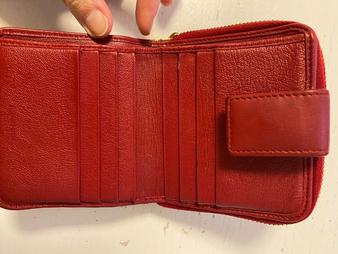 YSL 赤 二つ折り財布