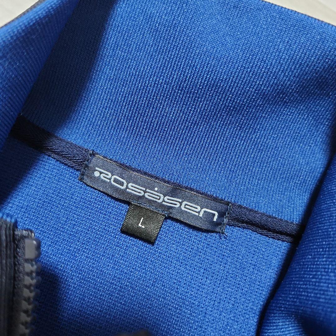 未使用美品☆Rosasen☆ゴルフクォーターゲージブルゾン春秋 L ネイビー