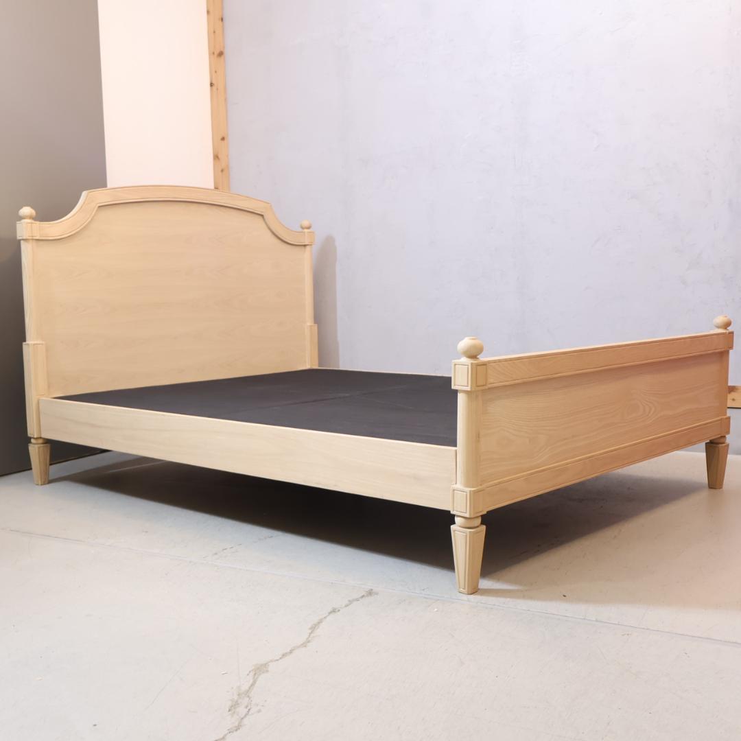 フランフラン ミーテ アッシュ材 ダブルベッドフレーム ナチュラル クラシック