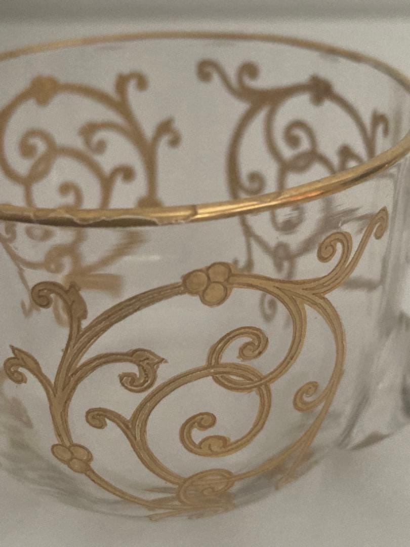 オールドサンルイ・金彩・唐草模様デザートカップ2個セット