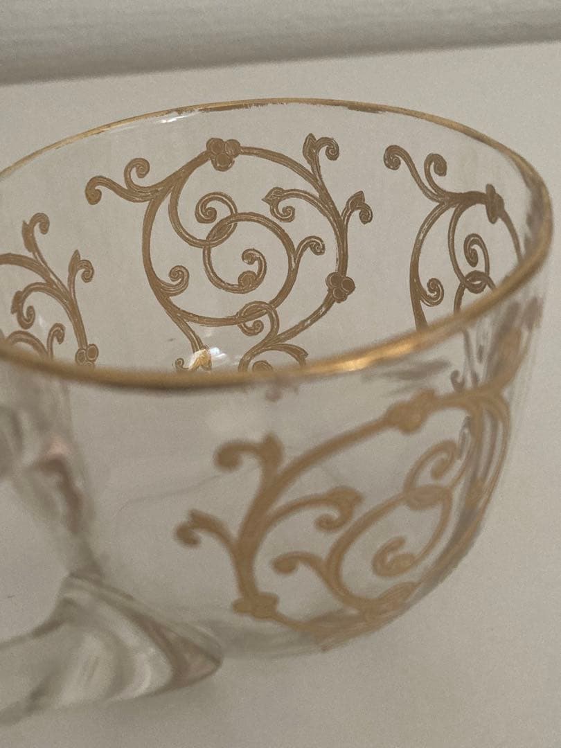 オールドサンルイ・金彩・唐草模様デザートカップ2個セット