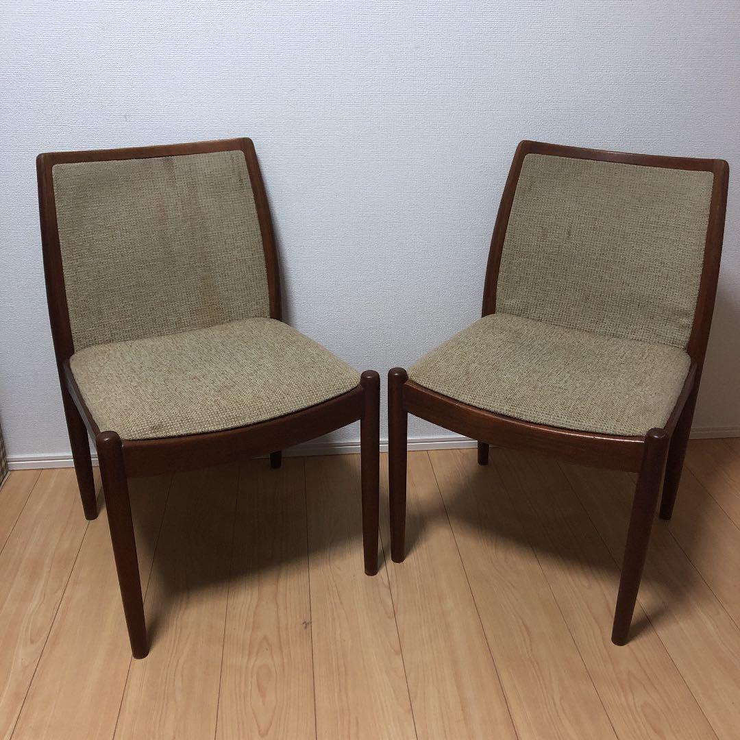 北欧 ミッドセンチュリー ビンテージ 日進木工 チーク チェア 2脚セット