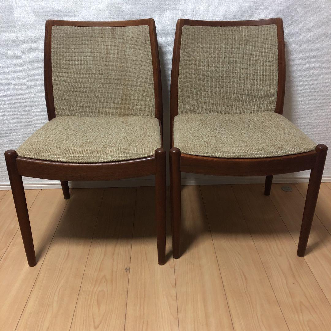 北欧 ミッドセンチュリー ビンテージ 日進木工 チーク チェア 2脚セット