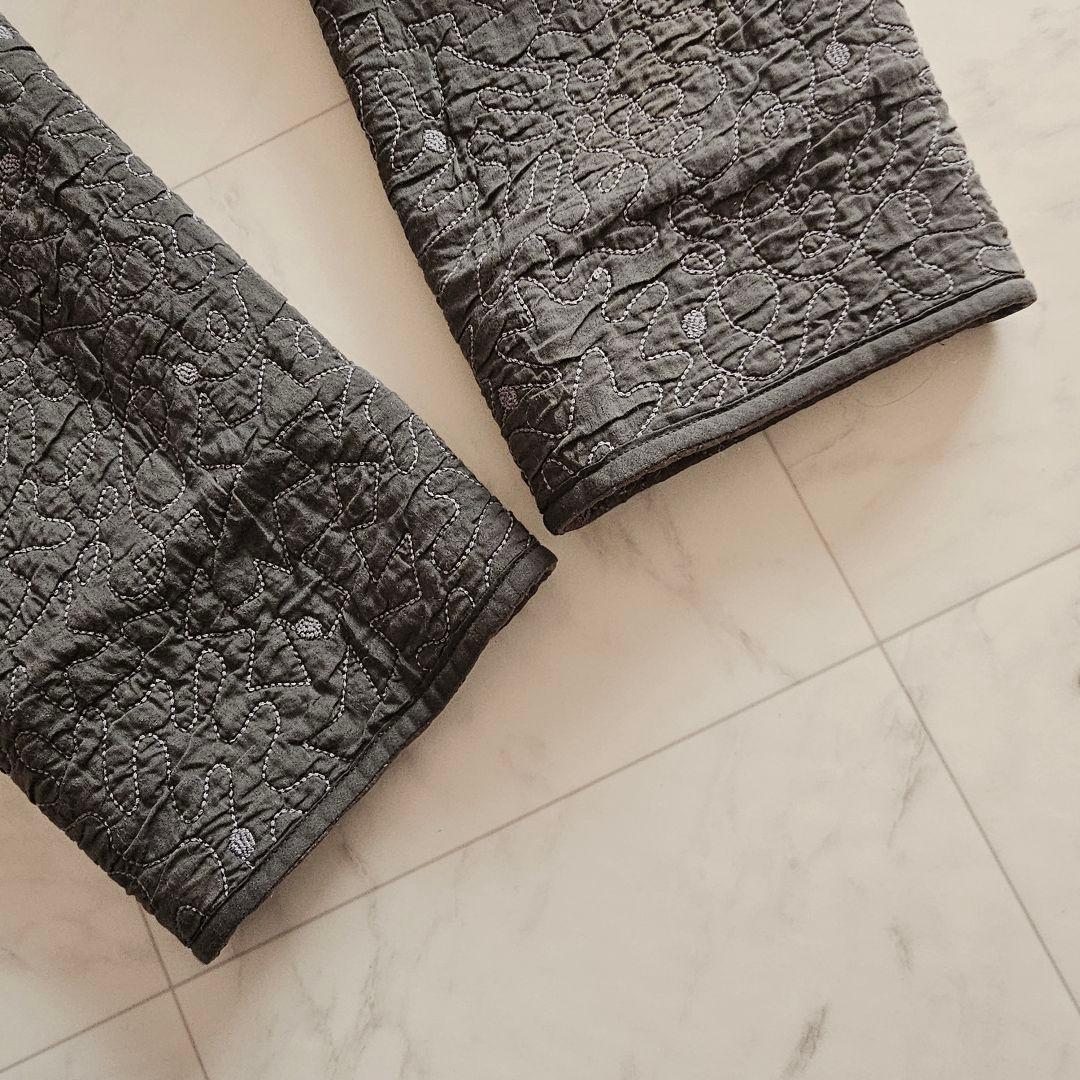 ヨーガンレール 総刺繍 シルク 中綿 リバーシブル ロング ガウン コート