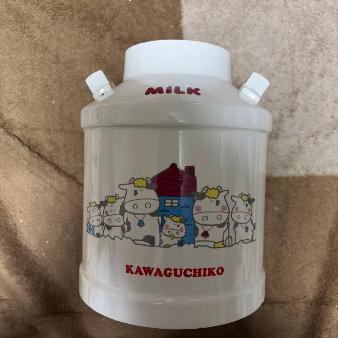 レア！　河口湖ミルク缶　陶器　非売品　昭和レトロ　花瓶　アンティーク　40数年前