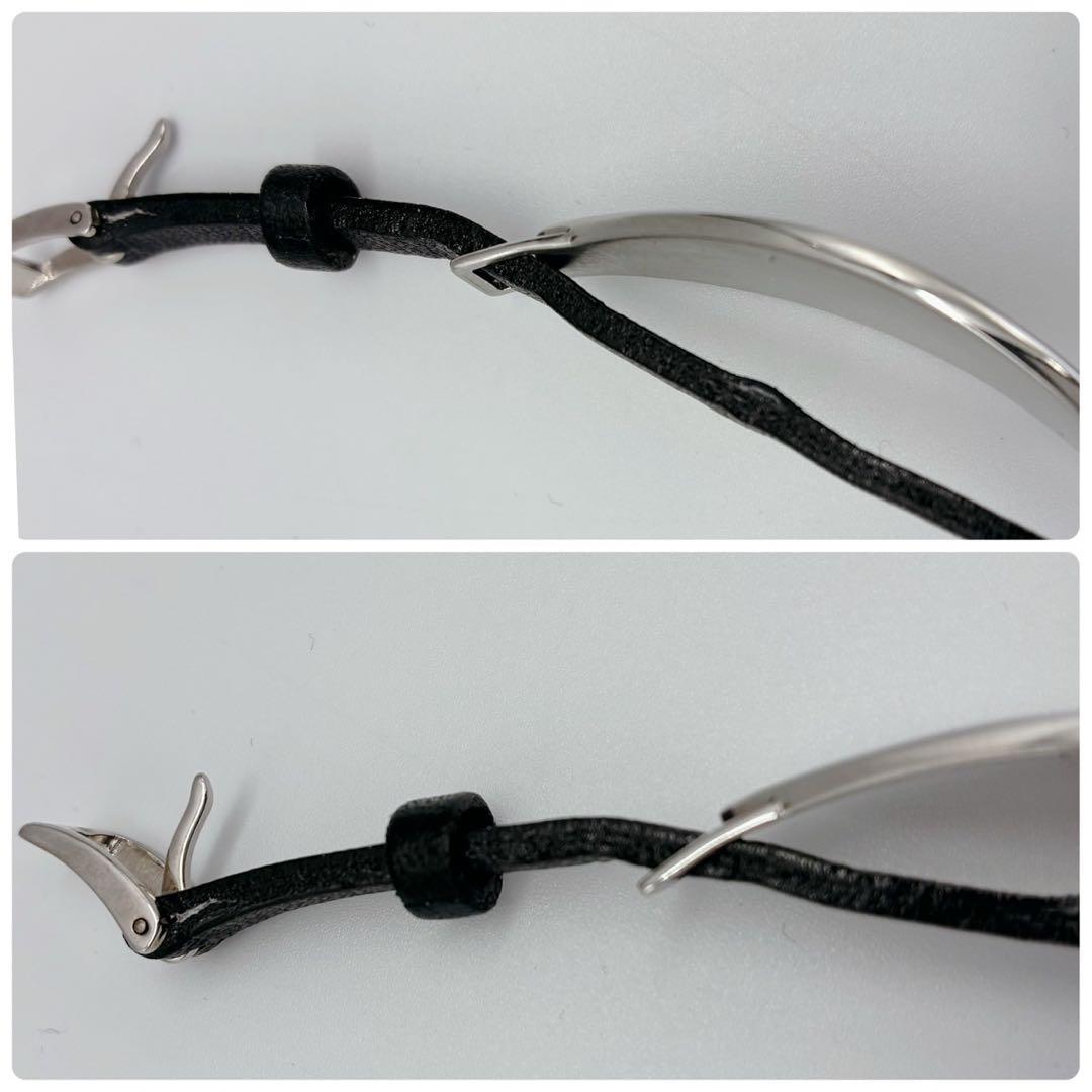 ヴィヴィアンウエストウッド ブレスレット レザー オーブ プレート シルバー 黒