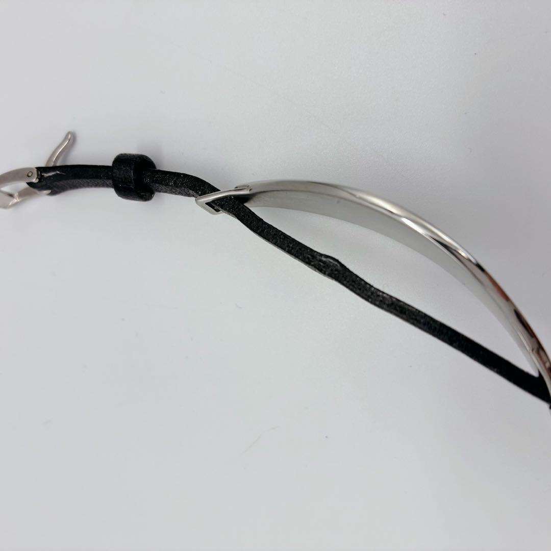 ヴィヴィアンウエストウッド ブレスレット レザー オーブ プレート シルバー 黒