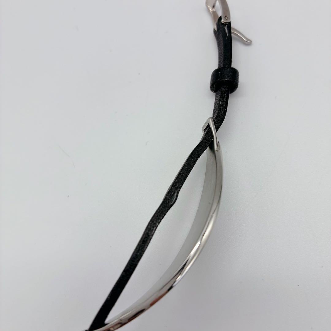 ヴィヴィアンウエストウッド ブレスレット レザー オーブ プレート シルバー 黒