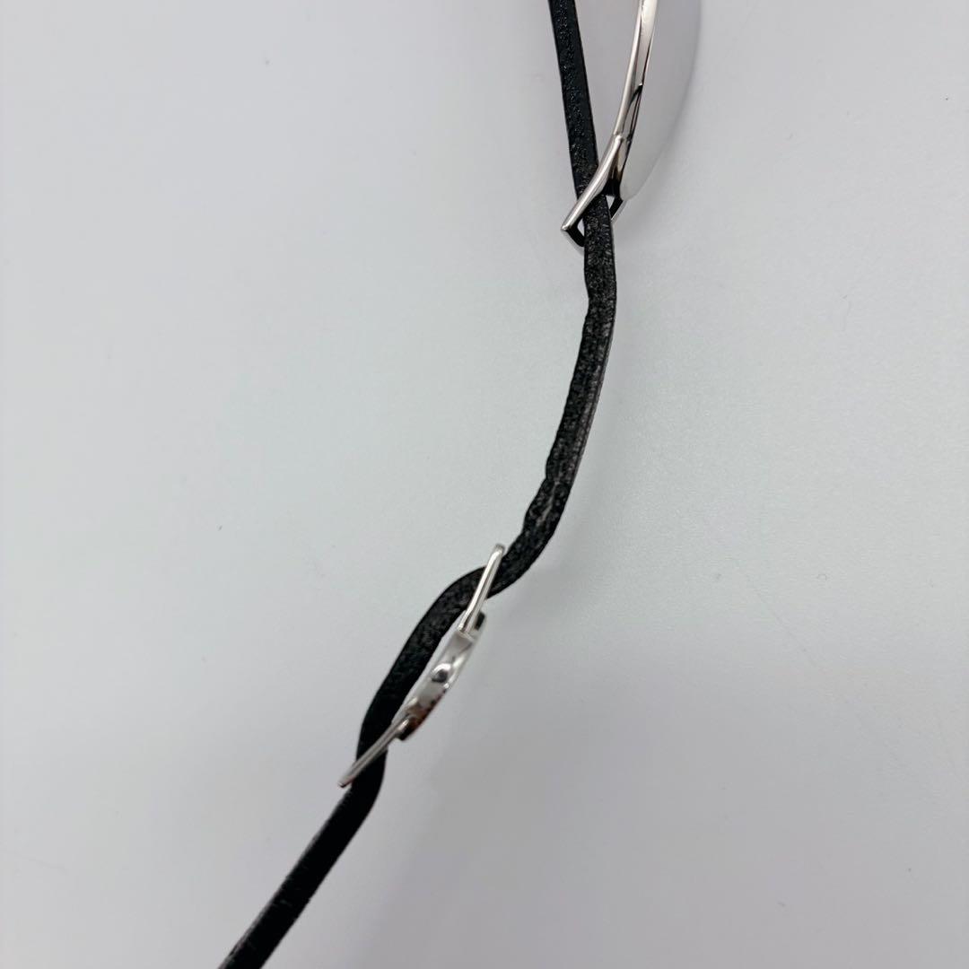 ヴィヴィアンウエストウッド ブレスレット レザー オーブ プレート シルバー 黒