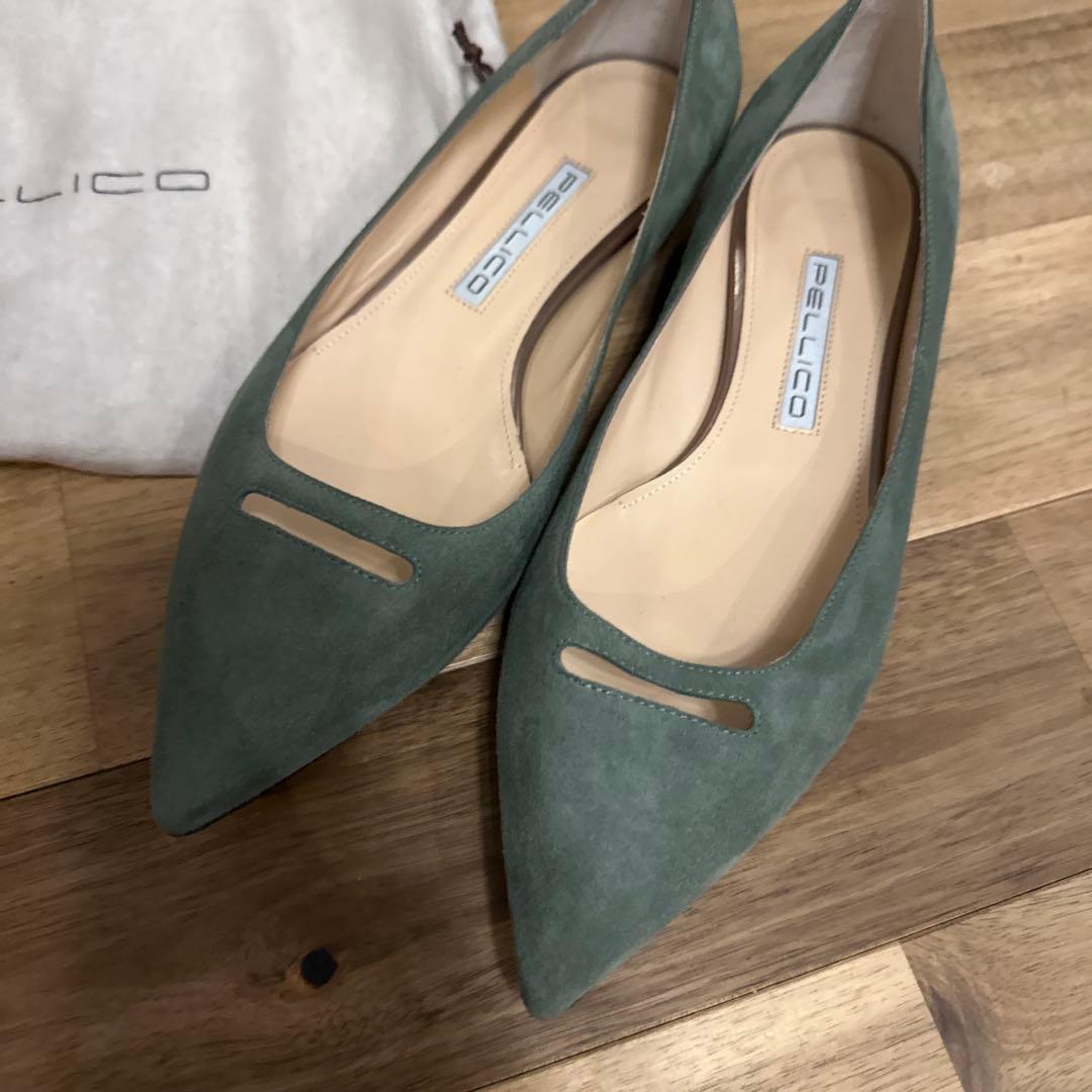 PELLICO ポインテッドトゥパンプス グリーン 38