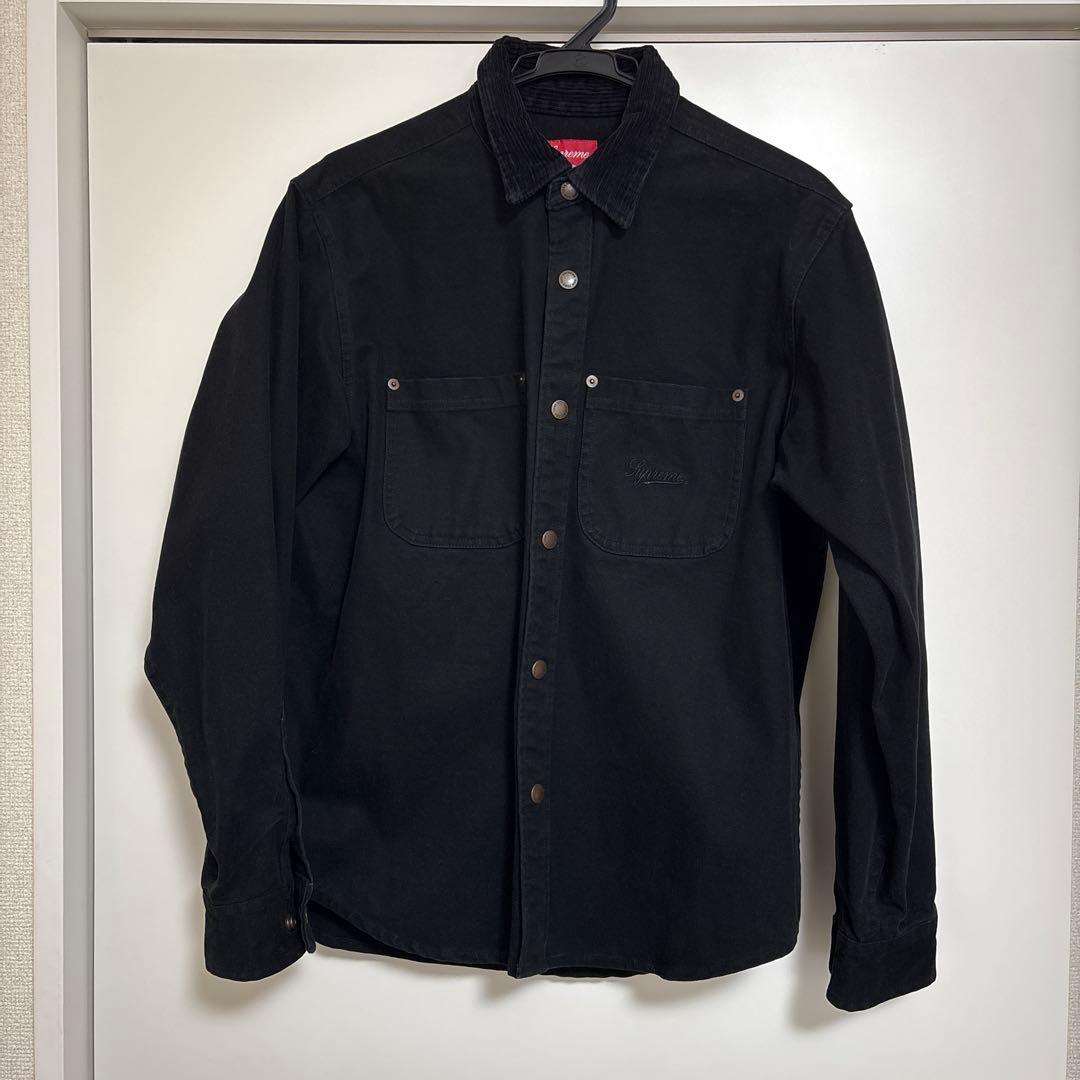トップス Supreme Script Canvas Snap Shirt Black