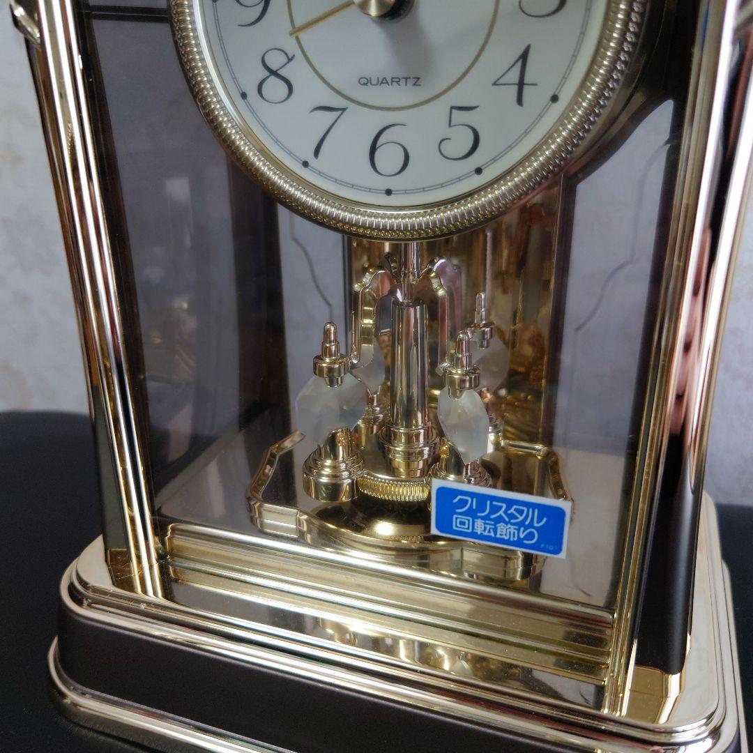服部セイコー セイコークオーツクロック回転飾り付き 置き時計