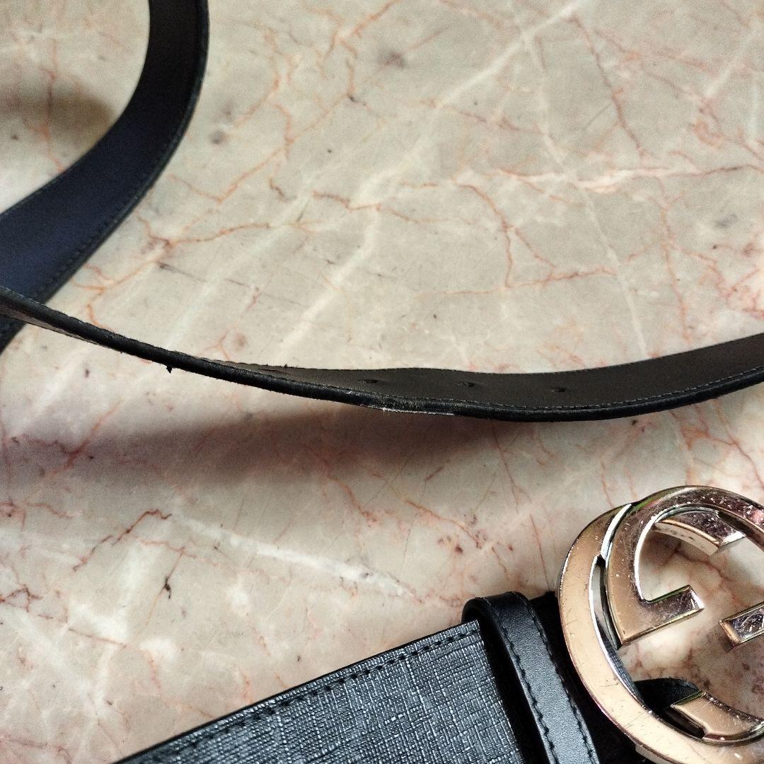 Gucci ブラック　ベルト　 ダブルGロゴ