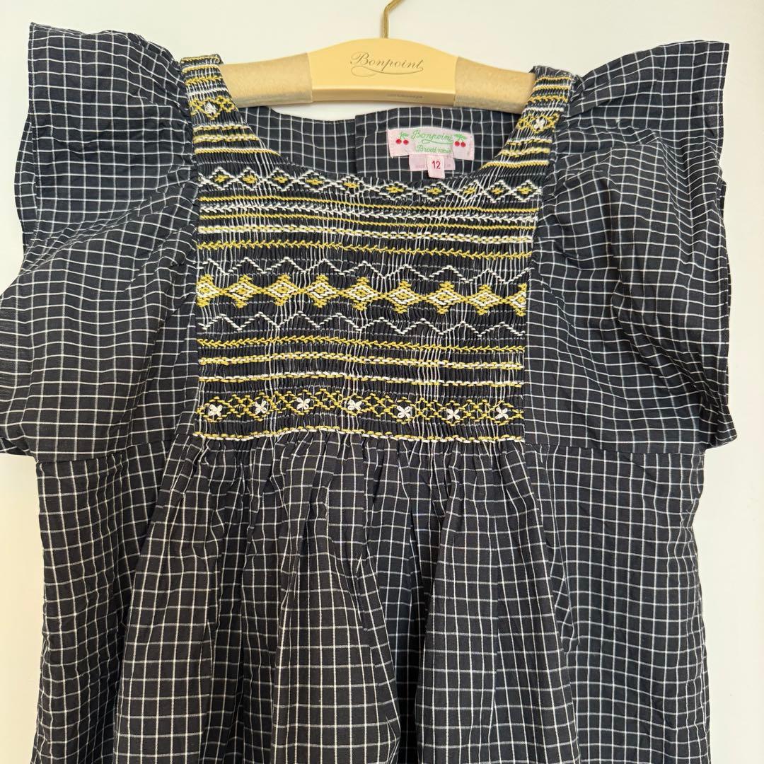 ボンポワン☆スモッキング刺繍ワンピ☆size12