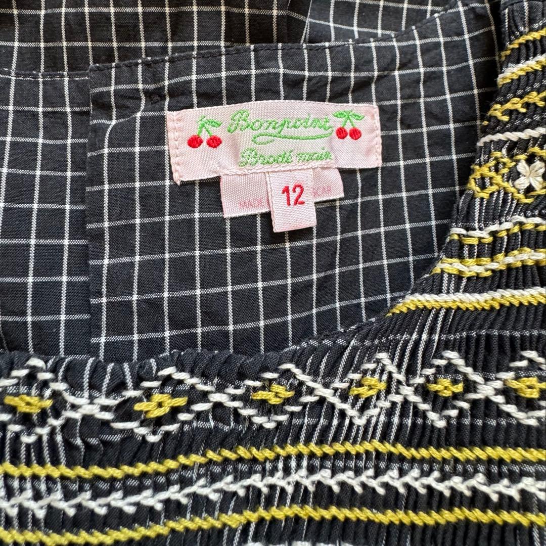 ボンポワン☆スモッキング刺繍ワンピ☆size12
